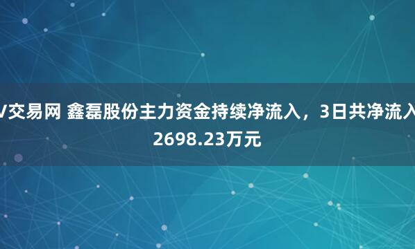 V交易网 鑫磊股份主力资金持续净流入，3日共净流入2698.23万元